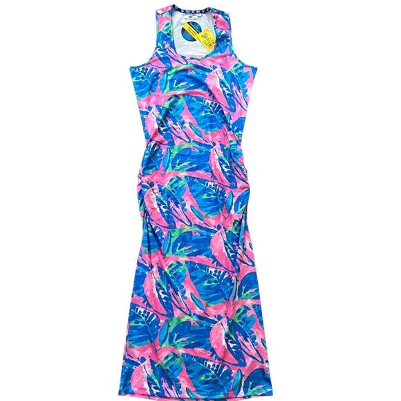 Banana Boat Maxi Dress Large Tropical Long Dress Boho UPF 50 Resortwear Vacation - Picture 3 of 13